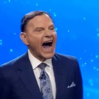 Evangelical televangelist Kenneth Copeland, a trump supporter, forcing laughter for his congregation at the idea of joe biden winning the presidency