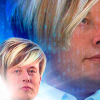 Space Karen image of elon musk with a speak to your manager karen haircut