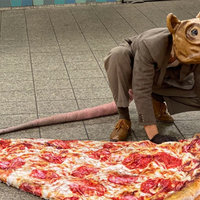 Pizza Rat Man man dressed as pizza rat