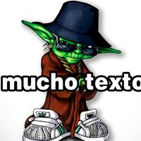 Mucho Texto Mucho texto meme depicting Yoda from Star Wars wearing a bucket hat, gold chain and sneakers with the text "much texto" overlaid on the image.