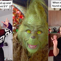 screenshots of tiktoker and a screenshot from the grinch