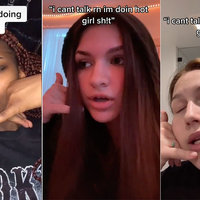  three screenshots of the i can't talk right now I'm doing hot girl shit tiktok trend