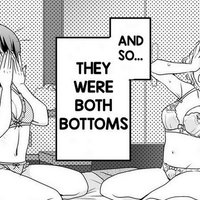 They Were Both Bottoms manga panel two girls in lingerie covering their faces in embarrassment