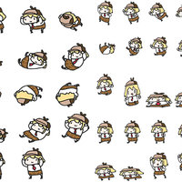 Chibi Amelia / Smol Ame avatar drawings.