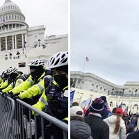 January 6th, 2021, Storming of the United States Capitol Trump Supporters protesting in Washington D.C. near the Capitol Building during the Save America Rally 2021.