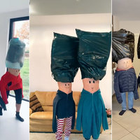 three screenshots from the tiktok "mambo no. 5" stomach dance