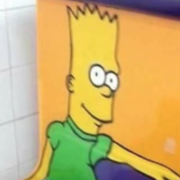 Picture of Bart Simpson in a green shirt on a roller coaster cart
