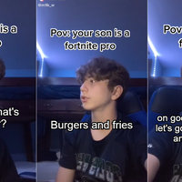 Piece Control Kyle Pov: your son is a fortnite pro
Hey dad, what's
dinner?
Burgers and fries
on that's so free,
let's go, fortnite burger
and small fries