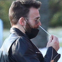 Nussy chris evans performing a covid nose test