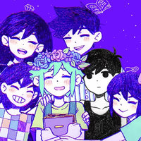 OMORI Anime characters hugging.