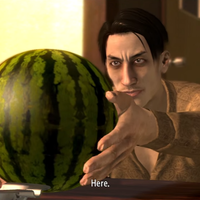 Goro Majima Gifts a Watermelon screenshot from Yakuza.