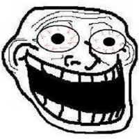 Schizoposting Schizoposting meme example depicting a crazed version of trollface.