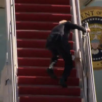 Joe Biden Tripping on Boarding Stairs Joe Biden tripping on stairs