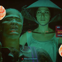 screenshot from cyberpunk 2077 with pngs of shrimp