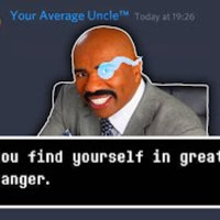 You Find Yourself In Great Danger meme example showing an edited image of Steve Harvey.