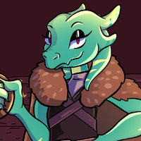 A reptilian humanoid lady representing kobolds in fantasy.