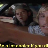 Be A Lot Cooler If You Did meme format depicting Matthew McConaughey from the movie Dazed and Confused.