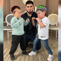 Hasbulla Magomedov vs. Abdu Rozik Hasbulla Magomedov vs. Abdu Rozik showing two people squaring up as someone in the middle looks confused.