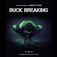 Buck Breaking movie promo artwork showing a man hunched over with his face in his hands.