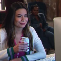 Megan's "Interesting" (2021 Reboot) iCarly Interesting meme format depicting Miranda Cosgrove sitting at a computer saying "interesting."