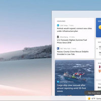 Microsoft Windows 10 depicting the weather widget on the taskbar.