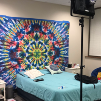 A staged teen bedroom from the meme format.