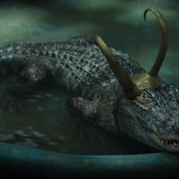 Alligator Loki meme character from the Loki TV series depicting a gator with Loki horns.