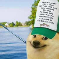 "Women Want Me, Fish Fear Me" Hat Parodies "Women Want Me, Fish Fear Me" Hat Parodies example depicting a Doge with a photoshopped hat on with the quote.