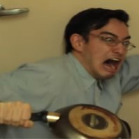 Confused Screaming Confused Screaming meme format depicting filthy frank screaming maniacally with a frying pan.