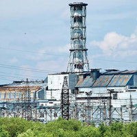 A picture of the nuclear powerplant in Chernobyl after the disaster.