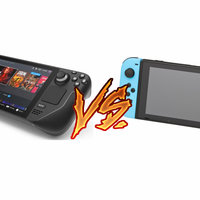 Steam Deck vs. Nintendo Switch graphic depicting both of the gaming consoles side by side.