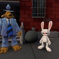 Sam & Max from the video game series standing side-by-side on a street.