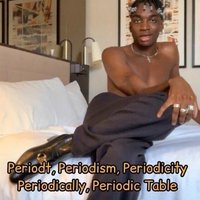 Periodt, Periodism, Periodicity, Periodically, Periodic Table Periodt, Periodism, Periodicity, Periodically, Periodic Table meme example depicting influencer Rickey Thompson.