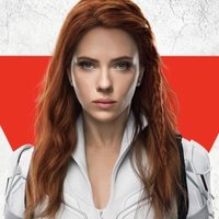 A cropped version of the movie poster from _Black Widow_ depicting Scarlett Johansson.