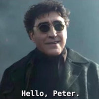 Hello, Peter Hello Peter meme format from spider-man no way home depicting Doc Ock, played by Alfred Molina.