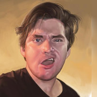 A painting of Nick Lutsko.