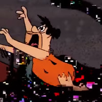 Fred Flintstone Dies meme depicting the flinstones character being engulfed in darkness from the Come and Learn With Pibby trailer.