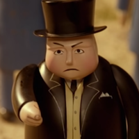 I'm Banishing You To The Shadow Realm meme format depicting the fat controller from thomas the tank engine.