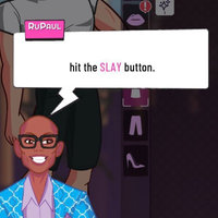 Hit The Slay Button Hit The Slay Button meme tempalte and format depicting RuPaul from the mobile game RuPaul's Drag Race Superstar.