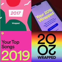 Spotify Wrapped images throughout the years.