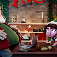 Santa Inc. screenshot depicting Seth Rogan's Santa Claus and Sarah Silverman's elf character from the HBO series.