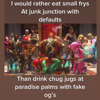 Fortnite Sigma Grindset Quotes meme example depicting an image of a fortnite character sitting in a throne surrounded by other characters.