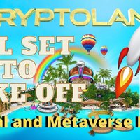 Cryptoland A promo image of cryptoland with the caption "all set to take off."