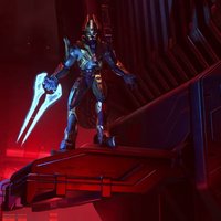 Welcome To My Tower Master Chief meme template and format depicting Chak Lok the elite from Halo Infinite holding an energy sword.