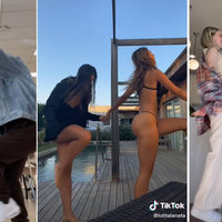 Lost In The Fire Dance Challenge from tiktok depicting three examples of tiktokers performing the trend.