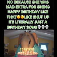 Meena the Elephant Hate depicting the character from the movie Sing singing happy birthday to her grandfather in an overly passionate way.