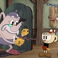Cuphead and Mugman Fighting meme and viral video from a scene in The Cuphead Show.
