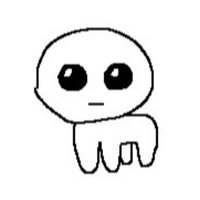 TBH / Autism Creature / Yippee TBH autism character / yippee meme depicting a line drawing of a four-legged creature with a large head and black eyes.