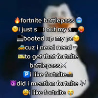 Fortnite Battle Pass Song tiktok meme depicting a penguin with the lyrics and emojis.