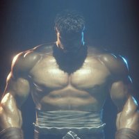 Wide Ryu meme depicting the reveal of the character ryu in street fighter six looking extra swole and wide.